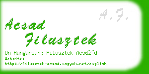acsad filusztek business card